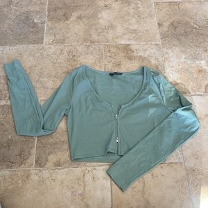 Zip cropped long sleeve